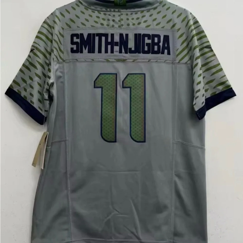 Jaxson Smith-Njigba #11 Seattle Seahawks Gray and Green Youth medium 10/12 - Picture 1 of 2